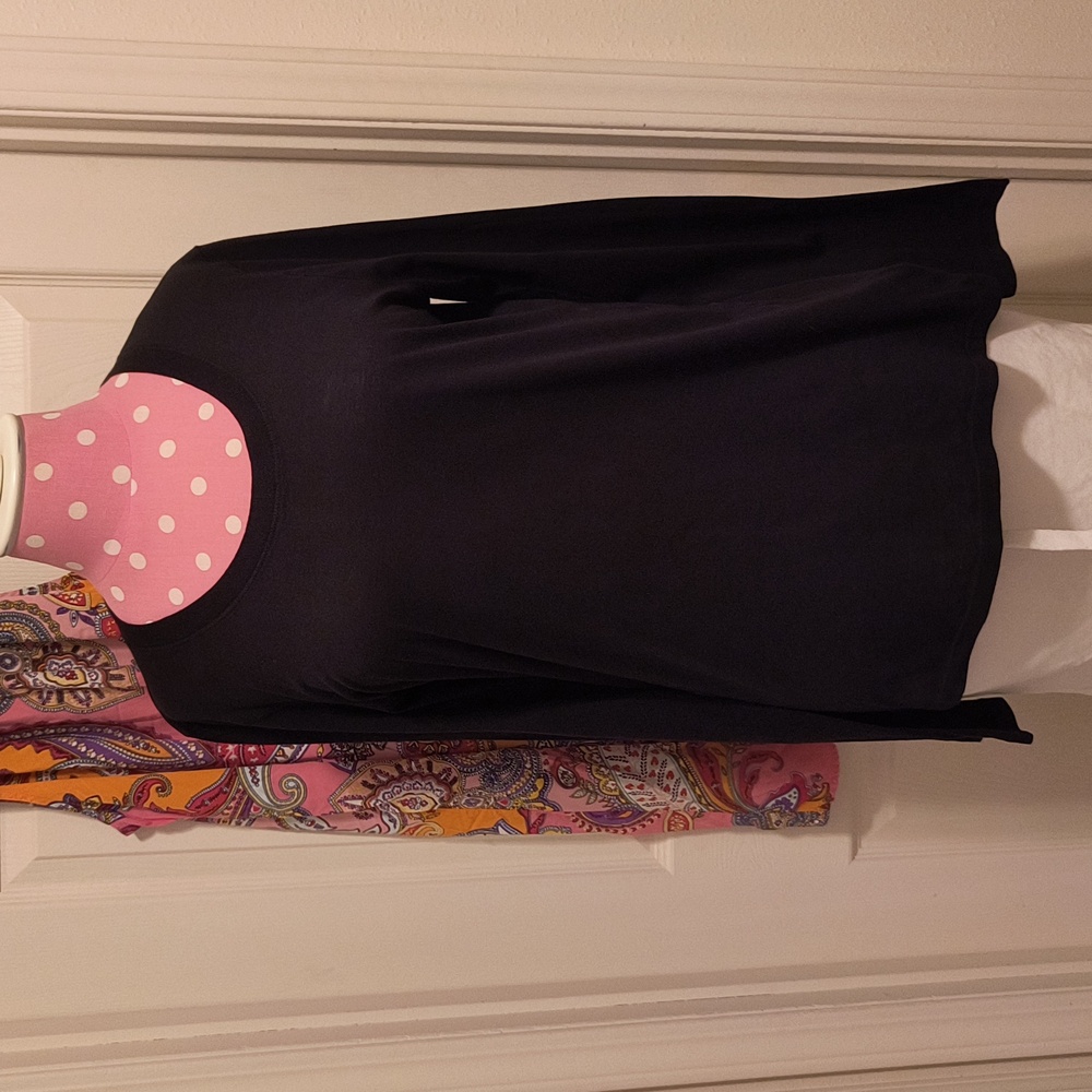 Monrow Classic Long Sleeve Black Tee New L 100% Cotton